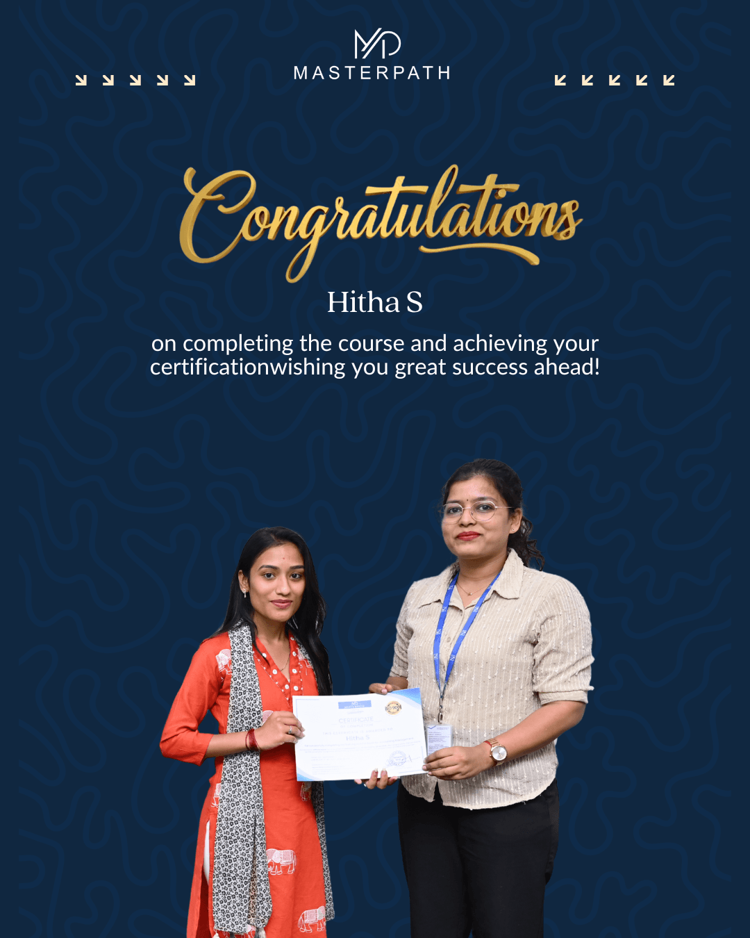 Digital Marketing student certificate